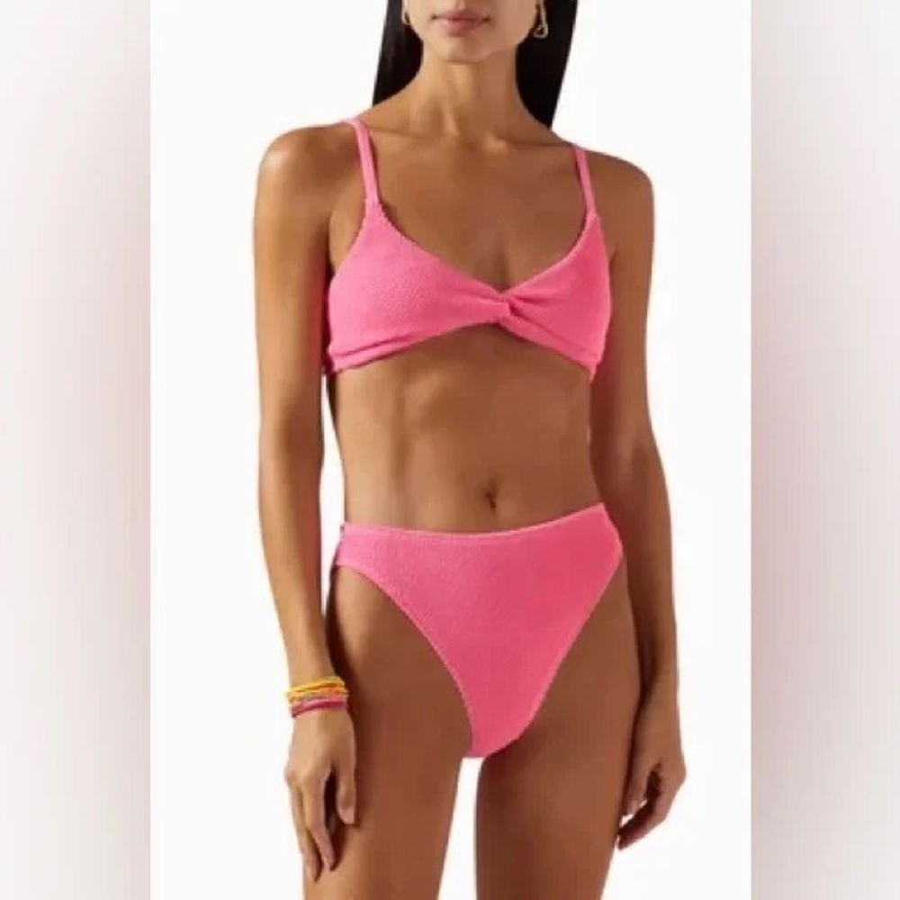 Good American Women’s Always Fit Bikini - Twisted Top & Good Waist Bottom Pink 0